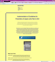 : This screenshot shows the home page of the web site, displaying the basic site structure.
